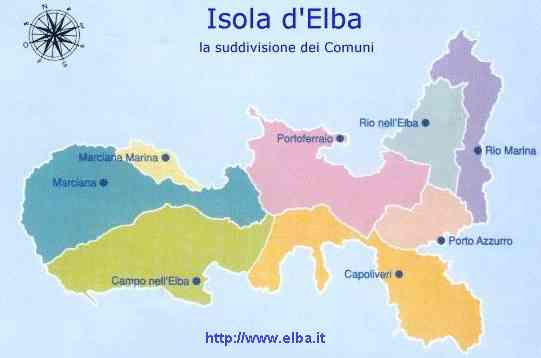 Risultati immagini per suddivisione in comuni elba
